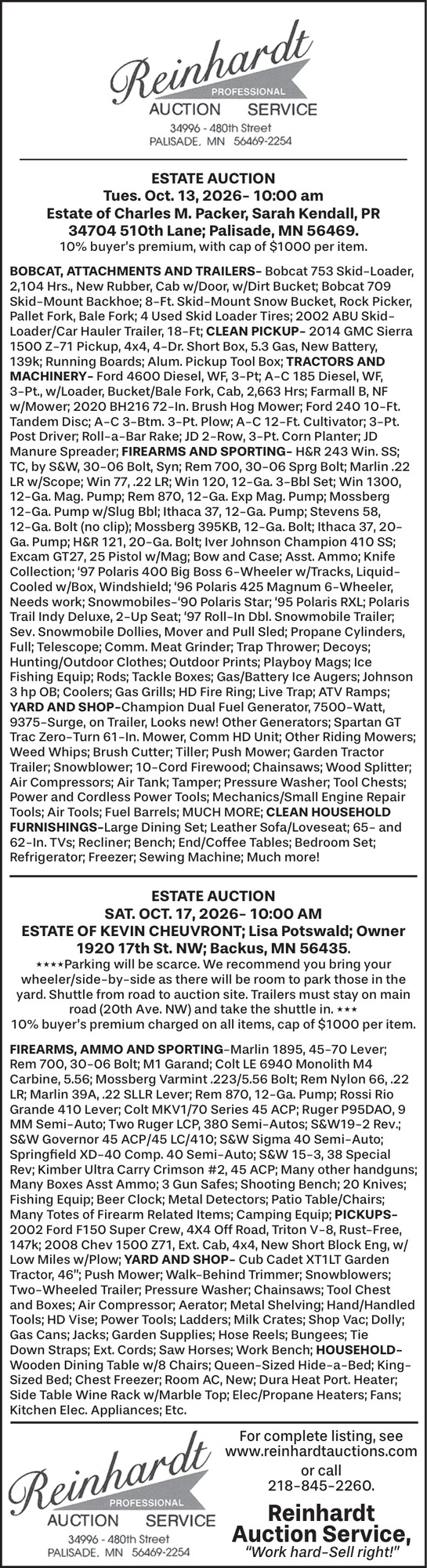 Reinhardt Auction Service