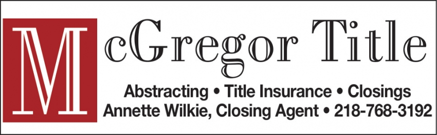 Annette Wilkie - Mc Gregor Title