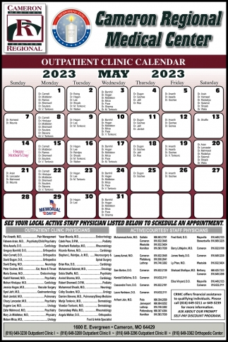 Outpatient Clinic Calendar