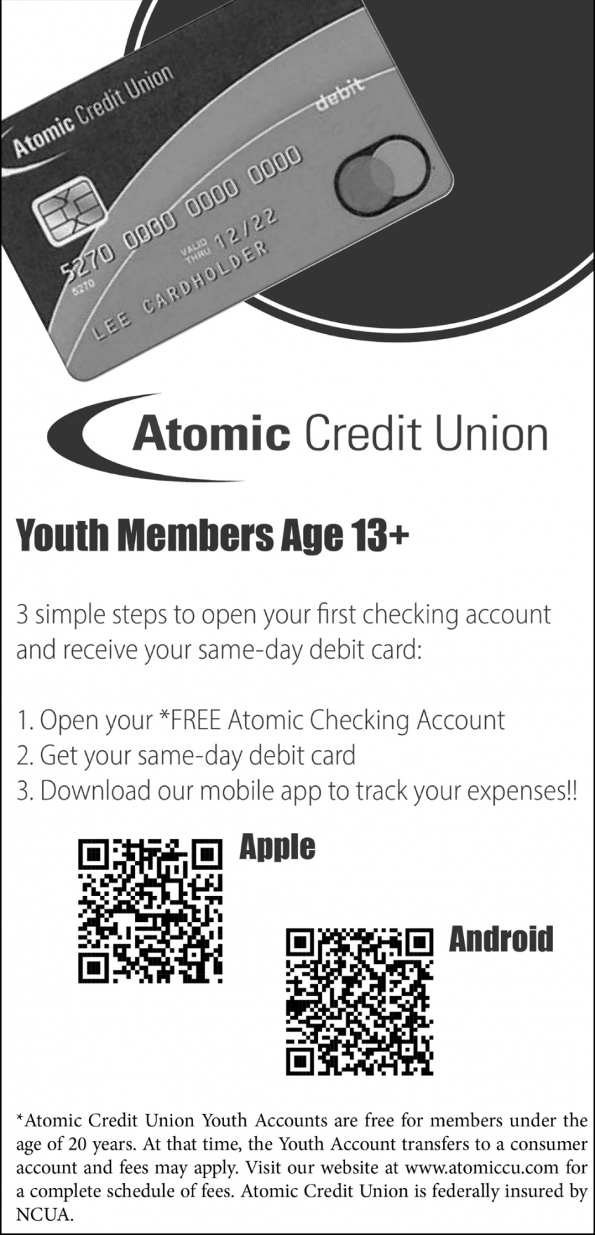 Open Your Free Atomic Cheking Account