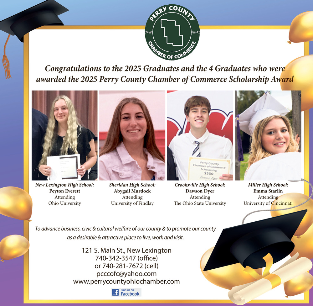Congratulations to the 2025 Graduates, Perry County Chamber of Commerce, New Lexington, OH