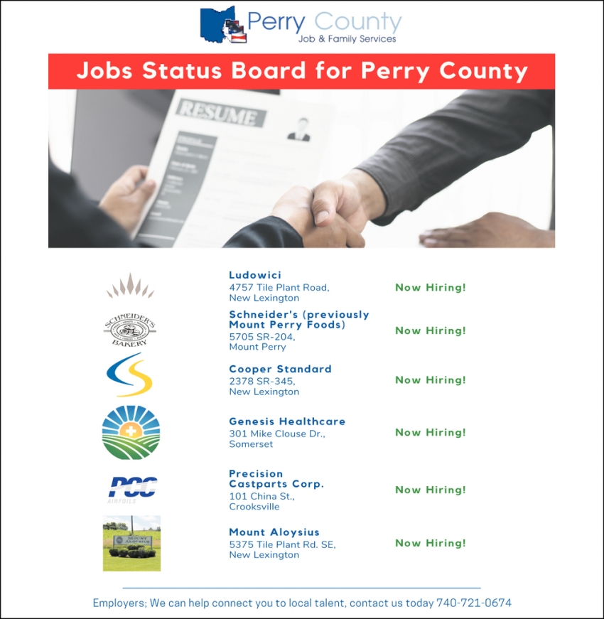 Jobs Status Board for Perry County