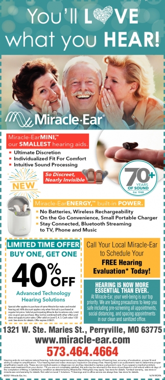 Call Your Local Miracle-Ear to Schedule Your FREE Hearing Evaluation Today!