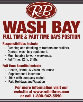 Full Time & Part Time Days Position