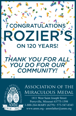 Congratulations Rozier's on 120 Years