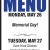 Senior Center Menu