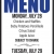 Senior Center Menu