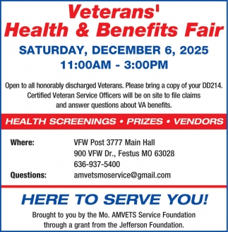 Veterans' Health & Benefits Fair (December 6, 2025)