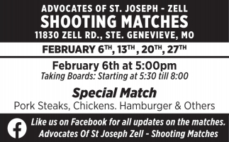 Advocates of St. Joseph - Zell Shooting Matches (February 6, 13, 20, & 27, 2026)