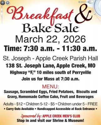 Breakfast & Bake Sale (March 22, 2026)