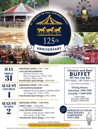 St. Vincent De Paul Seminary Picnic (July 31, August 1 & 2, 2026)