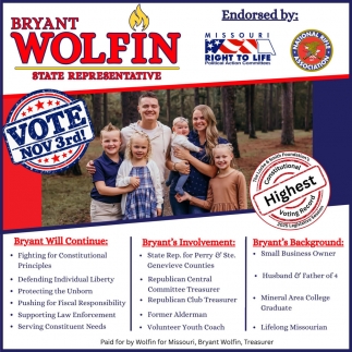 Bryant Wolfin State Representative
