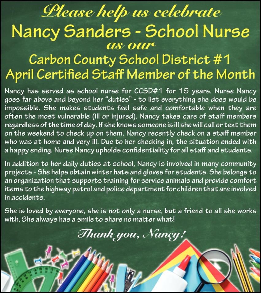 April Certified Staff Member of the Month
