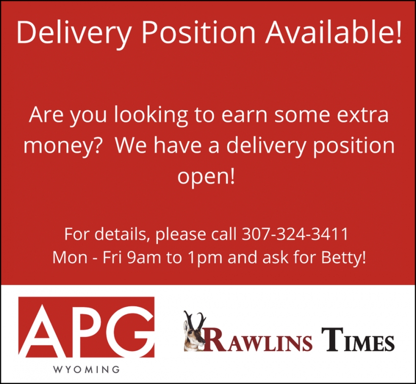 Delivery Position Available