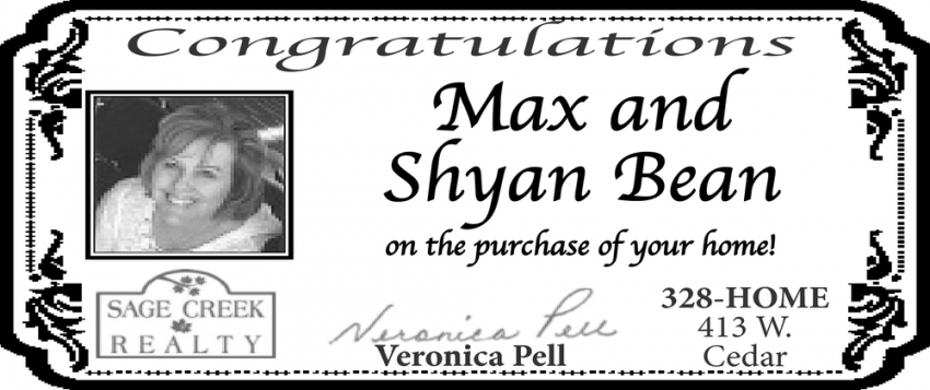 Congratulations Max and Shyan Bean