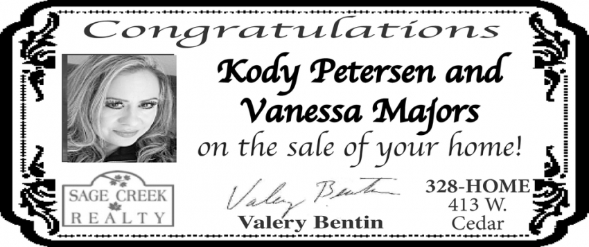 Congratulations Kody Petersen and Vanessa Majors