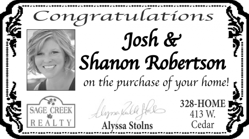Congratulations Josh & Shanon Robertson