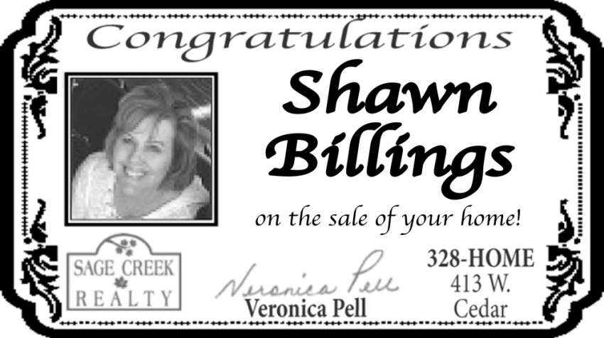 Congratulations Shawn Billings