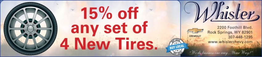 15% Off Any Set Of 4 New Tires