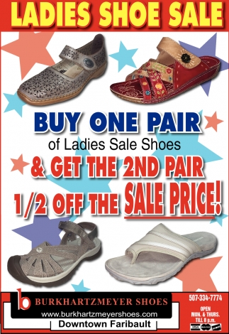 Ladies Shoe Sale, Burkhartzmeyer Shoes, Faribault, MN