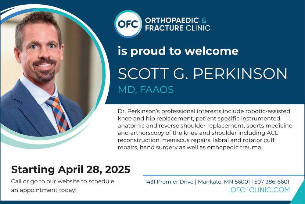 Welcome Scott G. Perkinson, The Orthopaedic & Fracture Clinic, Mankato, MN