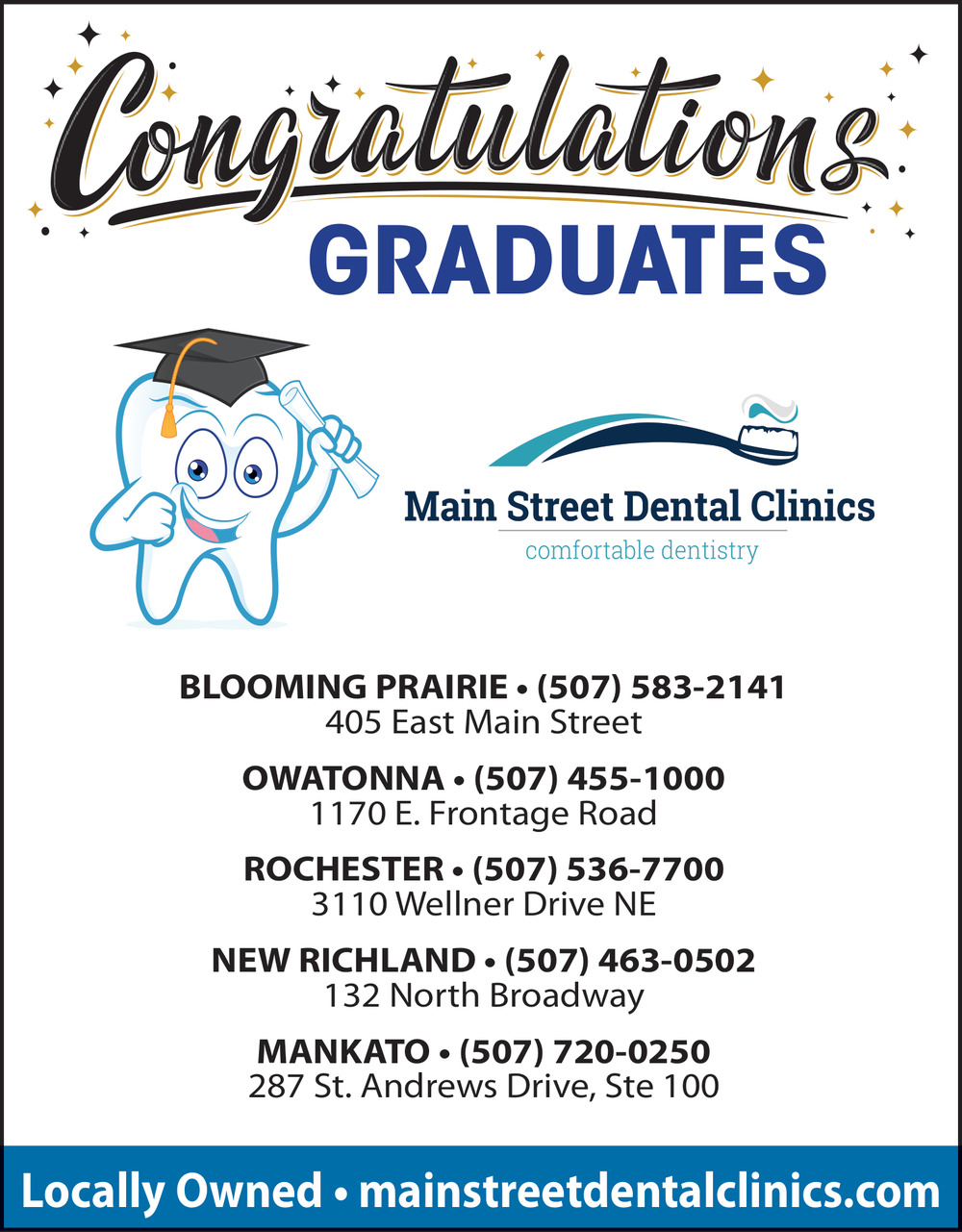 Congratulations Graduates, Main Street Dental Clinics, Rochester, MN