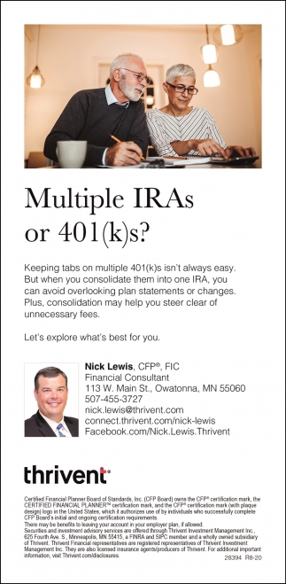 Multiple IRA's Or 401 (k)s?