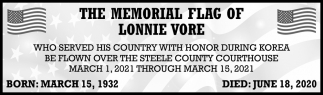 The Memorial Flag of Lonnie Vore