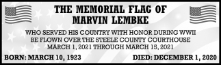 The Memorial Flag of Marvin Lembke