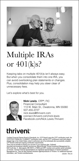 Multiple IRAs or 401(k)s?