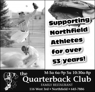 Supporting Northfield Athletes for Over 53 Years
