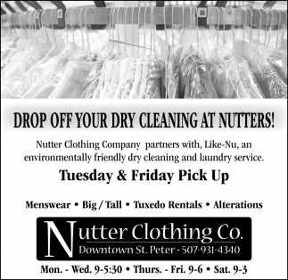 Drop Off Your Dry Cleaning at Nutters!