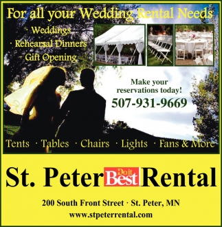 For All Your Wedding Rental needs