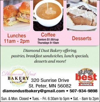 Pastries, Breakfast Sandwiches, Lunch Specials, Desserts and More!