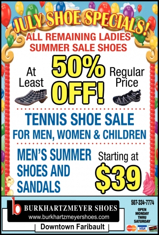 July Shoe Specials!