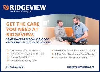 Get The Care You Need At Ridgeview