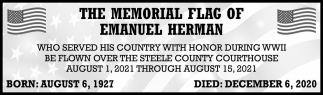 The Memorial Flag of Emanuel Herman