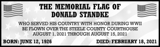 The Memorial Flag of Donald Standke