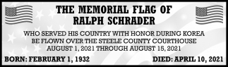 The Memorial Flag of Ralph Schrader