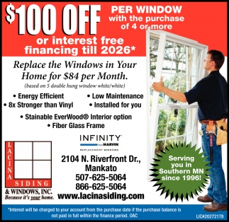 $100 off per window with the purchase of 4 or more