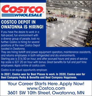 Costco Depot in Owatonna Is Hiring!