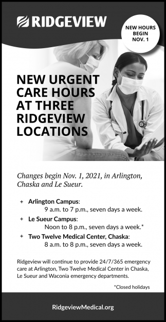 New Urgent Care Hours 