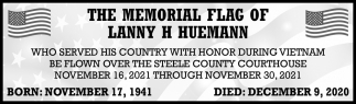 Lanny H Hueman Memorial Flag