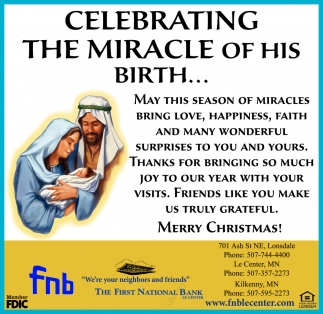 Celebrate The Miracle of His Birth...