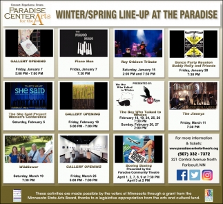 Winter/Spring Line-Up at The Paradise