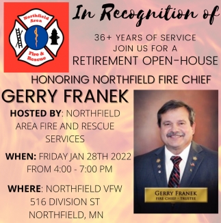 Honoring Northfield Fire Chief