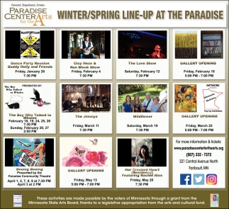 Winter/Spring Line-Up At The Paradise