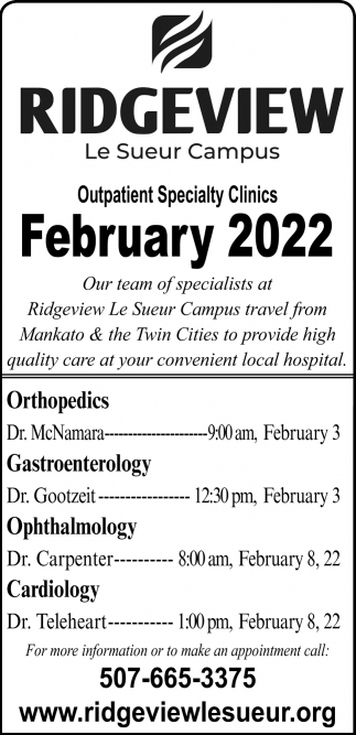 Outpatient Specialty Clinics February 2022