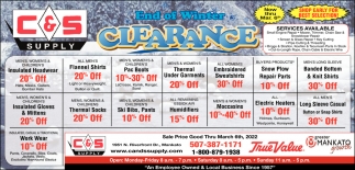 End of Winter Clearance