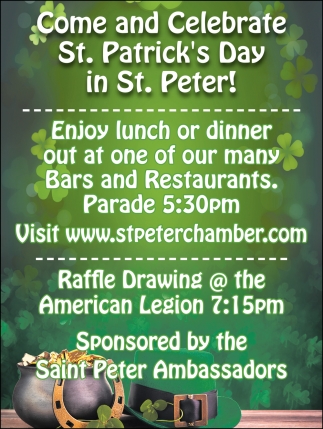 Come and Celebrate St. Patrick's Day in St. Peter!